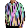 Men's Polos Tiger Print Polo Shirts Mens Stripes Casual Shirt Autumn Cool Turn-Down Collar Long Sleeve Custom Oversize T-Shirts