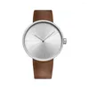 Polshorloges Minimalistische heren modehorloges Simple Men Business Leather Band Quartz Waterdichte horloge relogio masculino