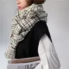 Scarves Simplicity Women Winter Scarf Warm Knitted Classic Plaid Imitation Cashmere Soft