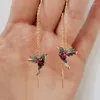 Hoop örhängen 2st mode Little Bird Drop Long Hanging For Women Elegant Girl Tassel Earring Stylish Jewelry Personality Gift