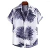 Camicie casual da uomo Stampa girasole Spiaggia Aloha Uomo 2022 Estate Slim Fit Manica corta Camicia floreale hawaiana Abbigliamento per le vacanze XXL