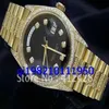 whole- Mens 18k Yellow Gold Super President Diamond 1803 Sapphire Glass Box File watches Original Box File327J