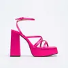 منصة رديئة عالية الجودة العلامة التجارية 2022 New High Heels Women Shoes Sele Party Lady Trendy Summer Strap Sandals T221209 669