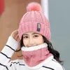 Sciarpe S Sciarpa Guanto Set Beanie/Completo Cappello invernale da donna all'aperto Lana lavorata a maglia Caldo spesso antivento Pom Donna