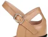 Sandaler Cowhide medelålders Mother Sandals Summer Nya äkta läder kvinnliga sandaler stor storlek 40-43 kvinnor skor avslappnad kil T221209