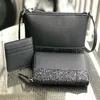 Varumärkesdesigner kvinnor väskor handväskor glitter mini crossbody plånbok korthållare set cross body axel väskor plånböcker koppling armband 269s