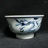 Bols Jingdezhen Bleu Et Blanc 4.3 Pouces Bol De Riz Vaisselle Chinois Traditionnel En Céramique Porcelaine Soupe De Grenade