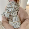 Scarves Simplicity Women Winter Scarf Warm Knitted Classic Plaid Imitation Cashmere Soft