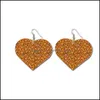 Lampadario pendente Love Heart Orecchini in pelle Pu Leggero a goccia Orecchini a forma di cuore fatti a mano Gioielli da donna M932F Drop Deliver Dhhad