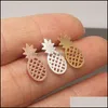 Ohrstecker Hochwertige Ankunft ausgehöhlte Ananas-Bolzen Ohrringe Einzigartiges Design Rosévergoldung Ohrring Großhandel Schmuck Geschenk für Drop D Otocj