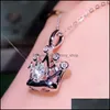 Colliers pendants Classic 925 Sier Crown Moissanite Femelle Fashion Milan Engagement Bijoux Femmes Collier Drop Livraison Pend DH07T