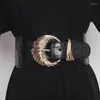 Belts vestido de espartilho feminino Moda de couro preto Acessórios de cinto largo Túnica de designer de presente