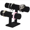 Smyckespåsar ly 2 Tier T-Bar Armband Display Stand Holder For Storage Jewelerie M99