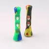 Silicone Glass Smoking Herb Pipe 87MM One Hitter Dugout Pipe Tobacco Pipe Hand Spoon Pipes Smoke Accessories Wholesale