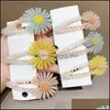 Barrettes Barrettes Corée Petite Daisy Clip Pour Femmes Fille Mignon Doux Épingle À Cheveux Bangs Strass Cristal Fleur Barrette Bijoux Dro Otbnq