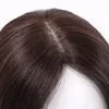 16 "Premium Human Hair Topper Silk Top Skin Base Natural Scalp 6x6" Volym toppers klipp i b￤sta toupee kvinnliga h￥rstr￥n 15x16 cm brun eller svart