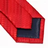 Bow Ties Red Jacquard Weave Striped For Men 7cm Slim Groom Wedding Party Men's Necktie Formal Suits Tuxedo Neck Tie With Gift Box