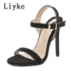 حزام Liyke Sandals Summer Buckle New Sexy Women Fashion Open Toe High High Cheels Stiletto Party Wedding Dress Fress Sandalias Mujer T221209 324