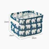 Storage Bags Cotton Linen Desktop Basket Sundries Box With Handle Desk Makeup Organizer For Kids Toys Books Office Stationery