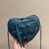 BLSJ Love Heart Cross Body Bag Fashion Motorfietszakken Designer onderarm envelop Luxe handtas Schouder echte lederen messenger