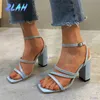 Sandaler Nya kvinnor Sandaler Summer Luxury Brand Design High Heels Fashion Women's Thick Heel Sexy Open Toe Sandaler Women Shoes T221209