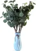 Decorative Flowers Artificial Eucalyptus Leaves 25.6inch Faux Dried Silver Dollar Garland Branches Stems Fake Plants Greenery Decor