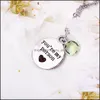 Pendant Necklaces You Are My Person Letters Necklace Round Crystal Birthstone Pendants Lover Heart Statement For Women Friends Drop Otg14