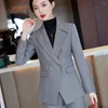 Women's Two Piece Pants 2022 Autumn Winter Formal Ladies White Blazer Women Business Suits With Sets Work Wear Office Uniform 5XL Size