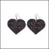 Lampadario pendente Love Heart Orecchini in pelle Pu Leggero a goccia Orecchini a forma di cuore fatti a mano Gioielli da donna M932F Drop Deliver Dhhad