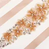 Belts Selling Wedding Sashes Sequined Flower Rhinestone Ribbon Adjustable Plus Size Bow Waistband Full Dress Bride Belt Decoration