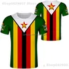 Мужские футболки Футболка Зимбабве Diy Пользовательское имя Номер Zwe Футболка Национальный флаг Zw Country College Yezimbabwe Zimbabwean Po Текстовая ткань Dhvw6