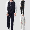 Męskie dresy jesienne Pants Pants Suit Contrast Kolor długiego rękawu luźne sportowe sportowe sport