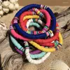 Pulsera de cerámica suave de 2022 colores, cuerda elástica de viento de playa bohemia, joyería de moda de lujo ligera con personalidad para mujer