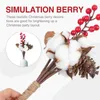 Decorative Flowers Christmas Wreath Kit Making Natural Cotton Holly Pine Cones Branches Advent Picks Artificial Stems Supplies Decoration