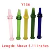 CSYC Y033 Mehrfarbige Glaspfeifen, gebogene Ölbrenner, ca. 14 cm Länge, 30 mm Durchmesser, gute Luftzirkulation