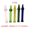 CSYC Y033 Multi-colors Glass Pipes Curved Oil Burners About 14cm length 30mm Diameter Good Airflow Smoking Pipe