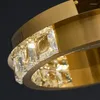 Deckenleuchten Luxus -LED -Kristalllampe rund Kronleuchter f￼r Schlafzimmer moderne Wohnkultur kreative Leuchte Gold Cristal Glanz