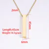 Pendant Necklaces Wholesale Lots 5 Pcs Jewelry Simple Fashion European Cylindrical Necklace Mirror Stainless Steel Cuboid Women
