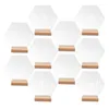 Party Decoration 10Pcs Hexagon Acrylic Wedding Table Number Sign With Wood Holder Set Supplies For Home Festival Dining