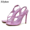 Women New Eilyken shoes Buckle summer Square Sandals Toe Cross Tied Sexy High heels Pumps Stripper Shoes T230103 583