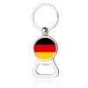 Keychains Creative Bolivia Belize Denemarken Duitsland Dominica Flag Time Gem Multifunction Keychain Metal Beer Opener Accessoires