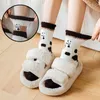 Peluche hiver mignon Style dessin animé motif femmes coton chaussettes Super doux pour femme rester dans la maison dormir sol chaussettes