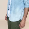 Camisas masculinas casuais primavera verão jeans lavados camisa ocidental moda masculina algodão plus size confortável