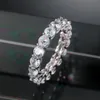 Sześcienne pierścienie cyrkonu Kobiety Druhna Kwadrat Doraj serce Diamond Pierścień Wedna Prezent Will Will i Sandy