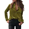 Women's Blouses & Shirts designer Spring and Autumn Pocket Top Solid Temperament Long Sleeve Single breasted Women DD2X