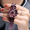 Luxury Ladies Dress Quartz Diamond Alloy Gift Women's Watches Trend of Fashion Personality to Run the Windmill Stainless Stee315m