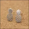 Ohrstecker Hochwertige Ankunft ausgehöhlte Ananas-Bolzen Ohrringe Einzigartiges Design Rosévergoldung Ohrring Großhandel Schmuck Geschenk für Drop D Otocj