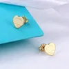 Designer Heart Earring Femmes Rose Stud Couple de flanelle Sac en acier inoxydable 10 mm d'épaisseur de bijoux de luxe