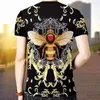 Men's T Shirts 2022 Tiger Pattern Men's Casual Short-sleeved T-shirt Trend 3D Bee Print Top Loose Large Size Youth Clothes