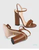 2021 Selling Luxurys Designers Sandals Women Shoes New Fashion High Chunky Heels Black Soft Leather Suede Sandal Girls Big Siz4155900